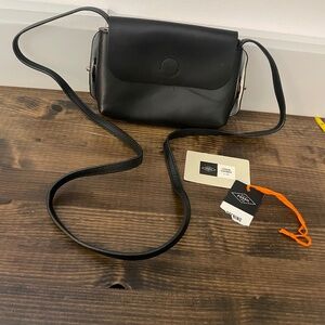 Fossil opening ceremony black white reversible leather Crossbody